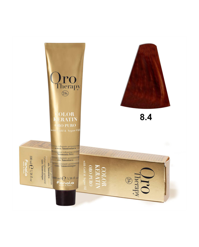 Color Keratin Oro Puro 8/4 Rubio Claro Cobre 100Ml
